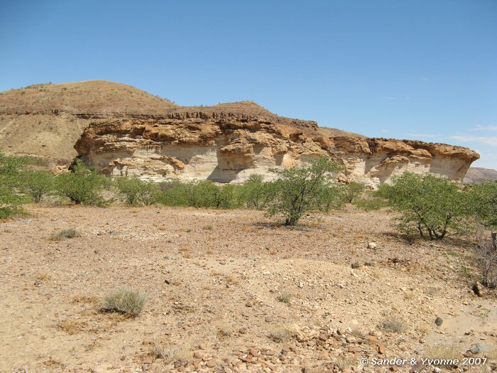 Mooie rotsformatie onderweg naar Twijfelfontein
