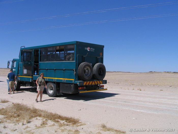 De woestijn in vanuit Walvisbaai