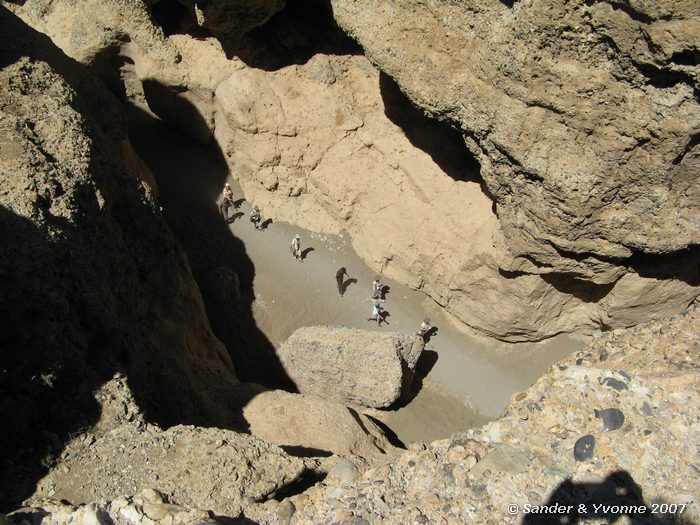 De niet zo diepe Sesriem canyon
