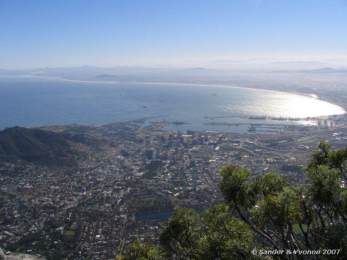 Gezien vanaf de tafelberg