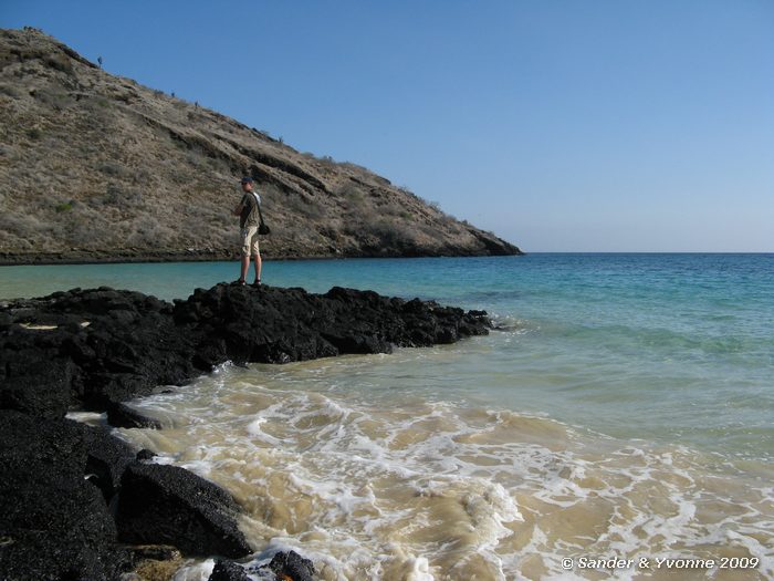 Op Cormorant point, Floreana eiland