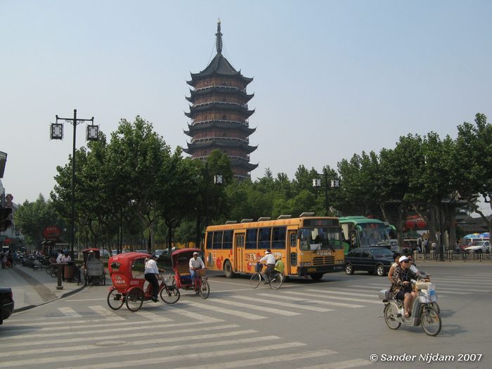 Bij de North Temple Pagode, Suzhou