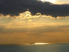 Schip aan de horizon